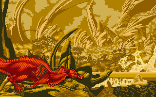 Wow, that’s actually a cool looking dragon, or is it perhaps a lizard. Anyway, it looks nice and makes a good title screen.