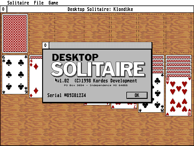 Large screenshot of Desktop Solitaire