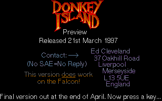 Large screenshot of Donkey Island