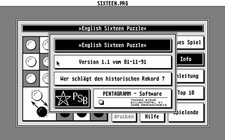 Screenshot of English Sixteen Puzzle