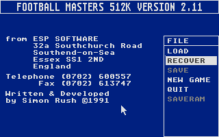 Large screenshot of Football Masters