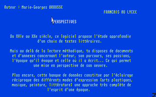 Large screenshot of Français Lecture XVI-XXeme