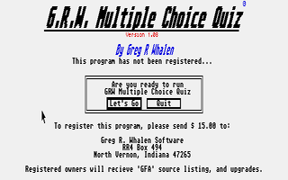 Large screenshot of G.R.W. Multiple Choice Quiz
