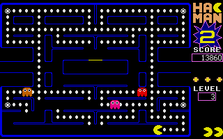 Well, there are some dots, and some ghosts, and... really, it's a freaking Pac-Man game. You could probably write your OWN caption.