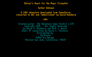 Large screenshot of Odieus's Quest For The Magic Flingshot