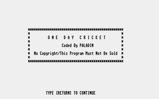 Thumbnail of other screenshot of One Day Cricket