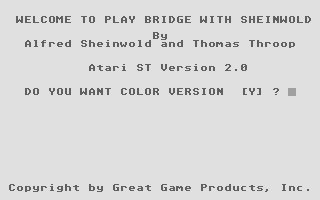 Screenshot of Play Bridge with Sheinwold