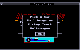 Screenshot of Race Cards