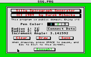 Screenshot of Silly Spirograph Generator