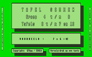 Large screenshot of Tafel Sommen