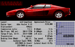 Large screenshot of Test Drive II - Super Cars