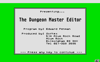 Screenshot of Dungeon Master Editor, The