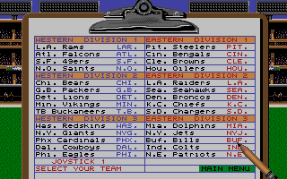 Large screenshot of TV Sports : Football Team Data Disk