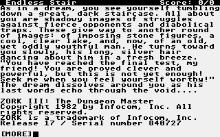 Large screenshot of Zork III - The Dungeon Master