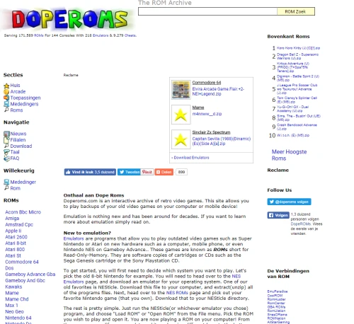 Screenshot of link Doperoms