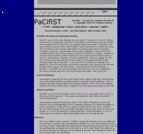 Screenshot of the link PaCifiST