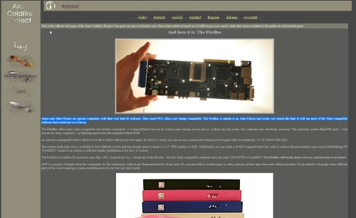 Screenshot of link Atari Coldfire project