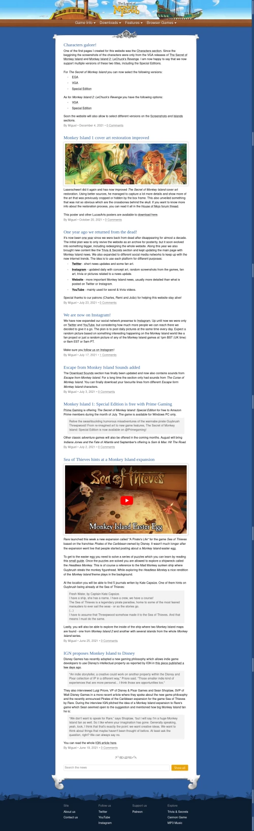 Screenshot of link The Legend of Monkey Island