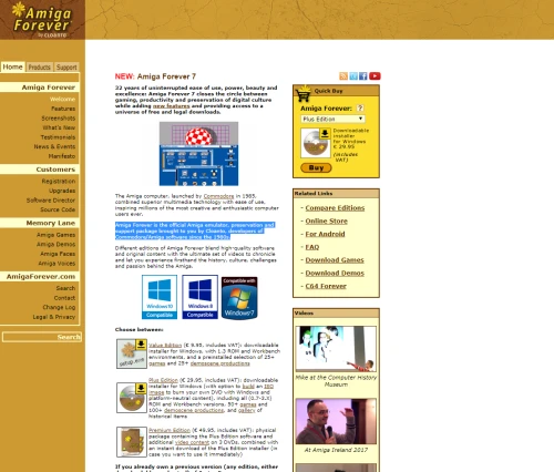 Screenshot of the link Amiga Forever