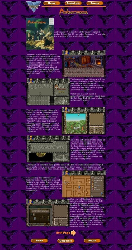 Screenshot of link Thalion Webshrine