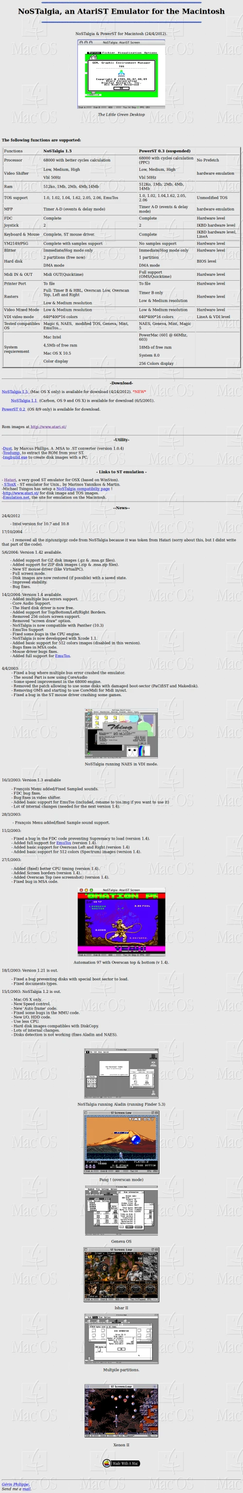 Screenshot of the link NoSTalgia