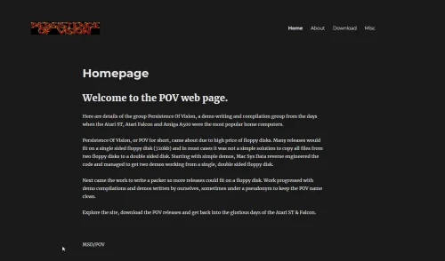 Screenshot of the link Persistence Of Vision