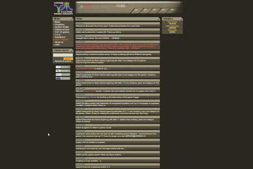 Screenshot of link Vjetnam 8-bit Atari games archive