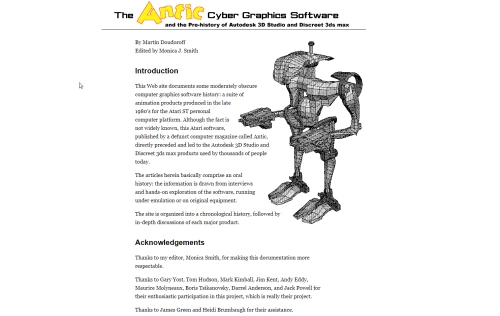 Screenshot of link The Antic Cyber Graphics Software