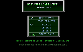Large screenshot of Missile Alert!