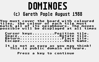 Screenshot of Dominoes