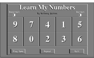 Screenshot of Learn My Numbers