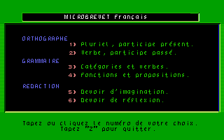 Large screenshot of Micro Brevet Français