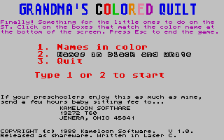 Large screenshot of Grandmas Colored Quilt