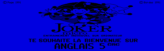 Large screenshot of Joker Micro - Anglais 5e