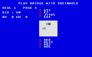 Large screenshot of Play Bridge with Sheinwold