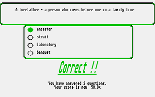 Screenshot of G.R.W. Multiple Choice Quiz