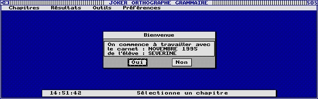 Screenshot of Joker Micro - Orthographe Grammaire 6e