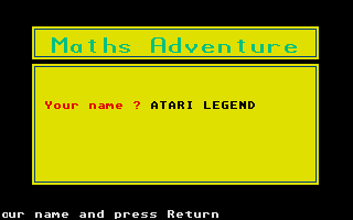 Screenshot of Maths Adventure