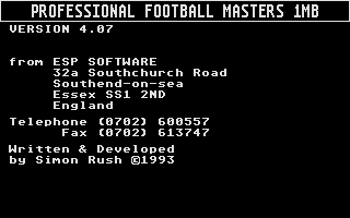 Large screenshot of Professional Football Masters