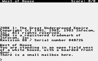 Large screenshot of Zork I - The Great Underground Empire