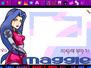 Maggie Disk 23 menu: That's probably one of the best pictures painted by Sh3 (aka K-Klass). He says the girl is his :)
