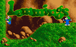 This is the picture that appears before the first intro of TLS. It was created using snapshots of Lemmings the game.