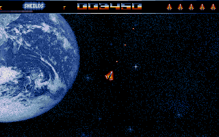 Asteroidia, a very good asteriods clone, and one of the few games Dave released as shareware!