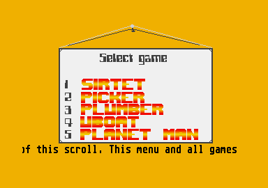 The menu screen of one of the collections Oskar made to get some hard earned cash...