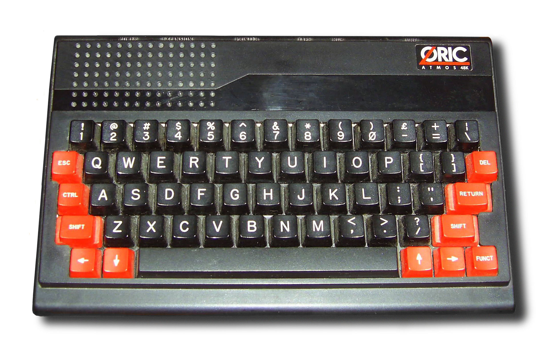 The Oric Atmos, one of the first computers Mathieu ever saw.