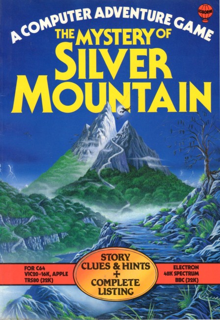 The Mystery of Silver Mountain was a text adventure that came in book form, which the user could type in on the computer.