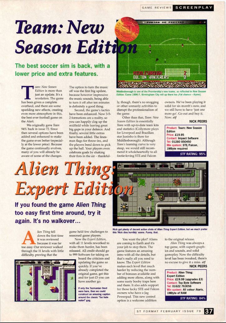 The expert edition of Alien Thing got a nice 84%.