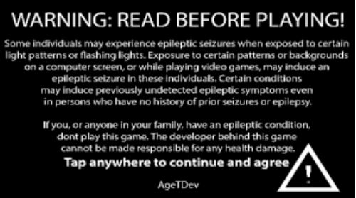 The famous 'epilepsy' warning from the 90's, which was the inspiration for the developer's name.