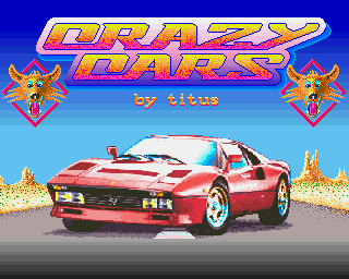 The Amiga version of the Crazy Cars title screen, it looks awesome.