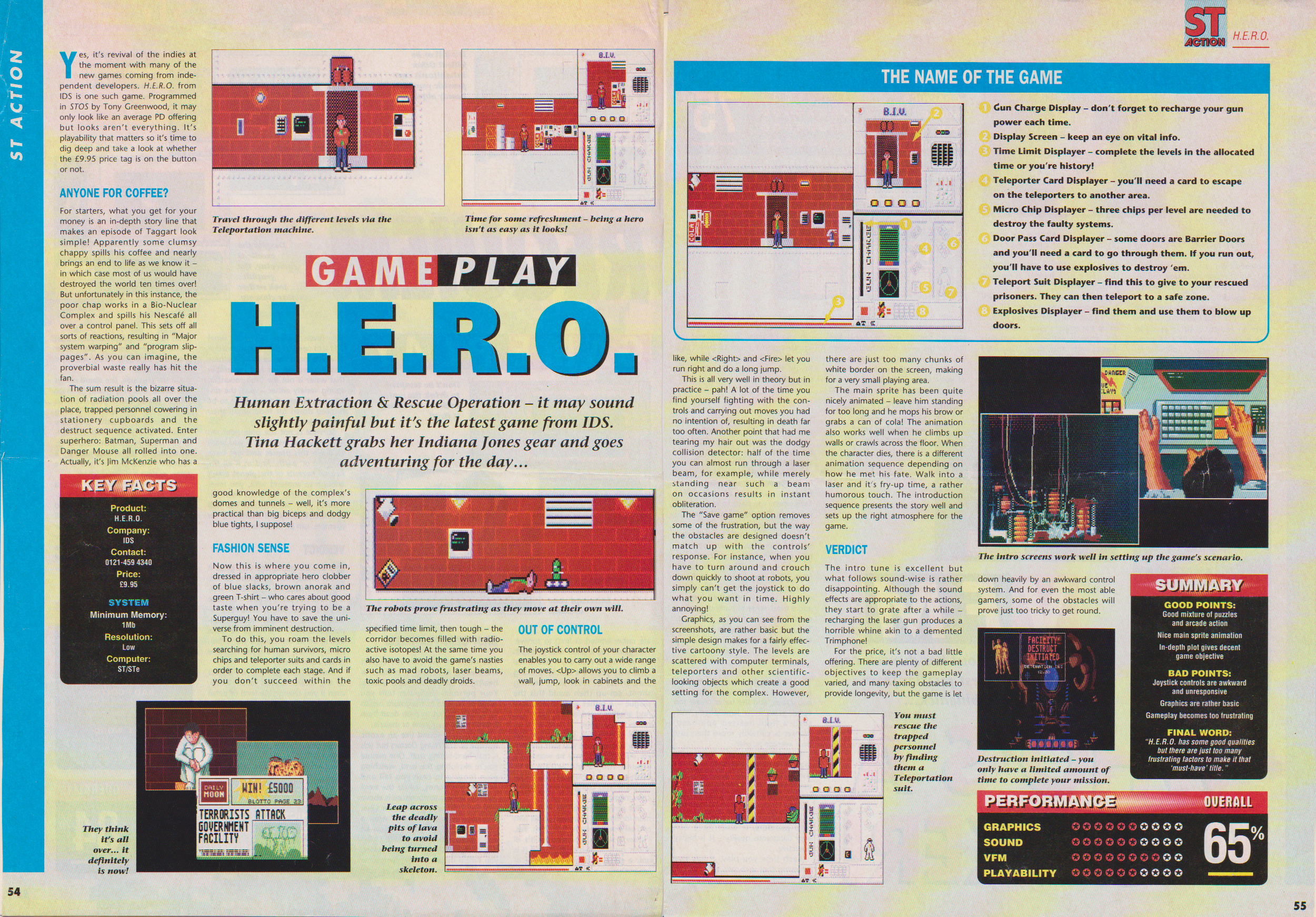 H.E.R.O. in ST Action magazine.